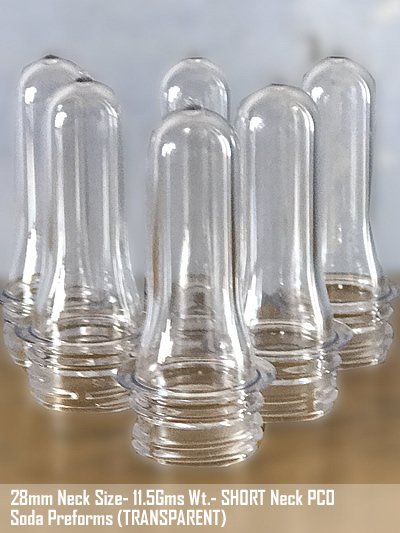 Transparent Short Neck PCO Soda Preforms India